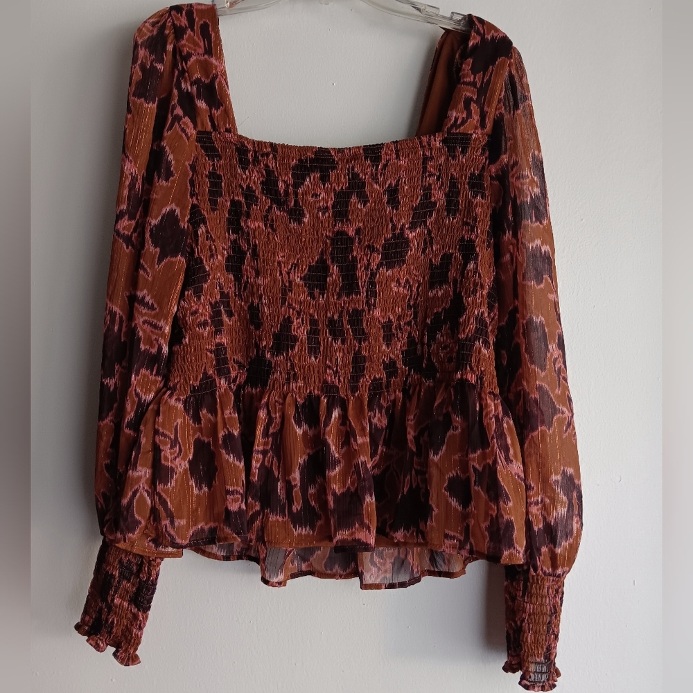 🚨Nine West Rouched Printed Blouse - Picture 5 of 5